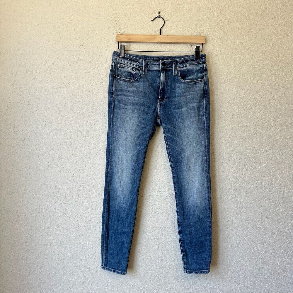HALE by AG Drew Sculpted High Rise Skinny Crop Jeans with Studs